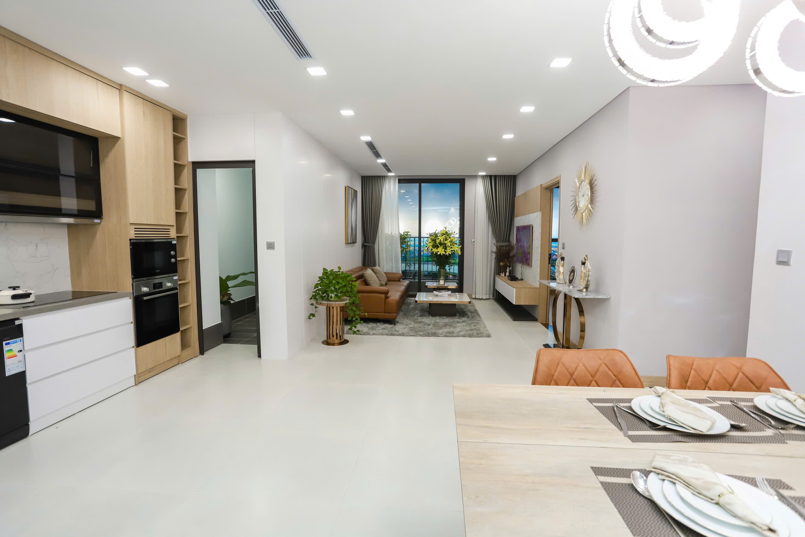 Nội thất thực tế căn góc 3 Phòng Ngủ 120m² View Sông Đuống Khai Sơn City